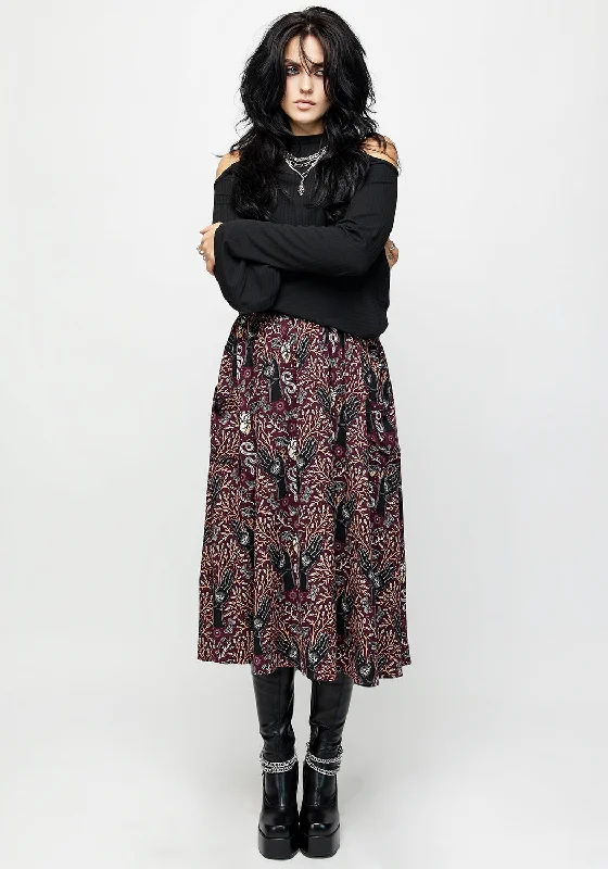 Women's Vintage-Inspired Outfit Hemlock Tie Detail Midi Skirt