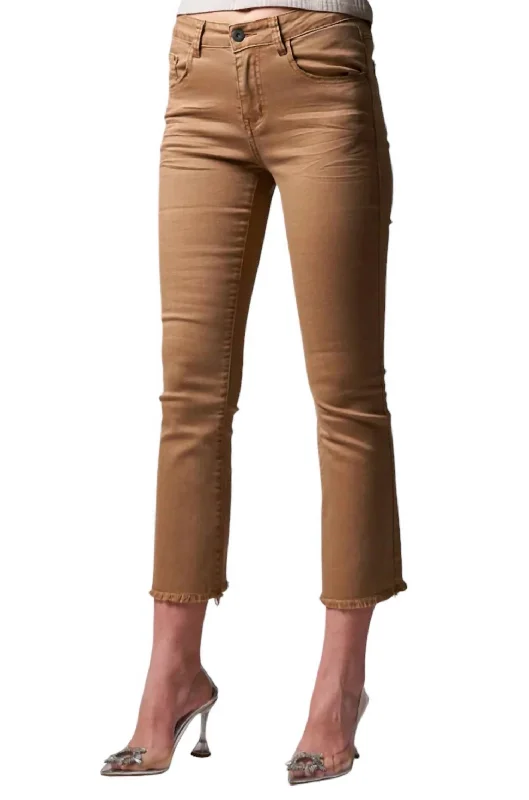 Women's Athletic Apparel Deedee Cropped Slim Bootcut Jean In Camel