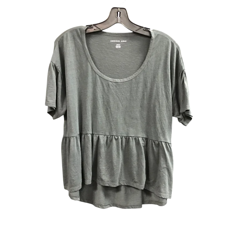 Top Short Sleeve By American Eagle In Grey, Size: M