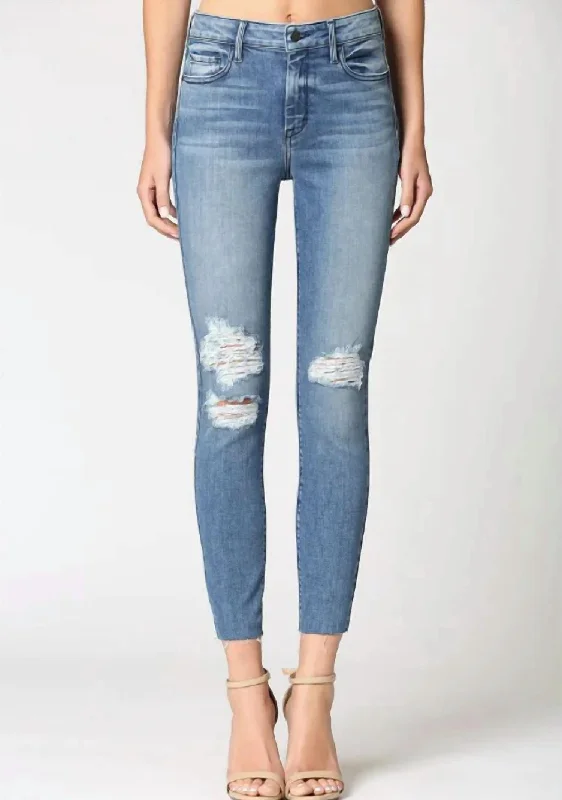 Women's Clothing Sets Renee Ripped Skinny Jeans In Medium Blue