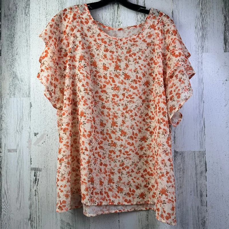 Orange Top Short Sleeve Shein, Size 4x