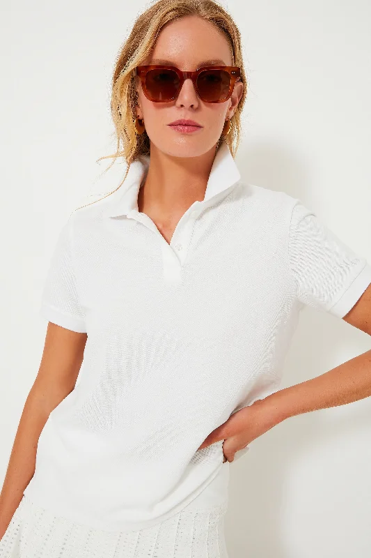 Women's Clothes For Special Occasions White Pique Murray Classic Polo