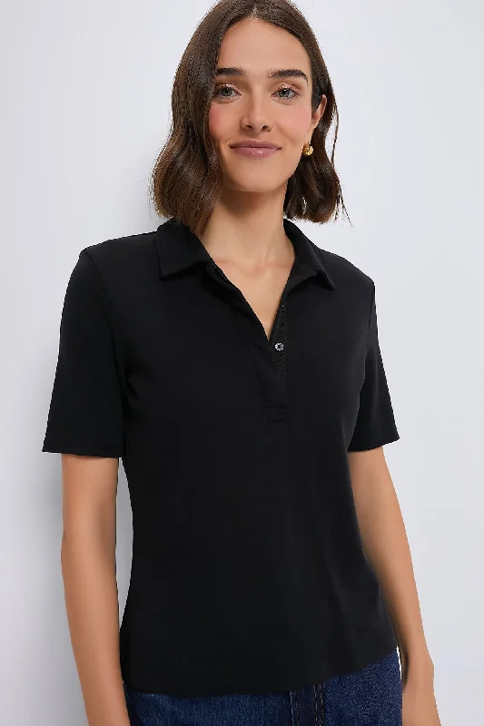 Women's Casual Wear Clothing Black Adler Interlock Polo