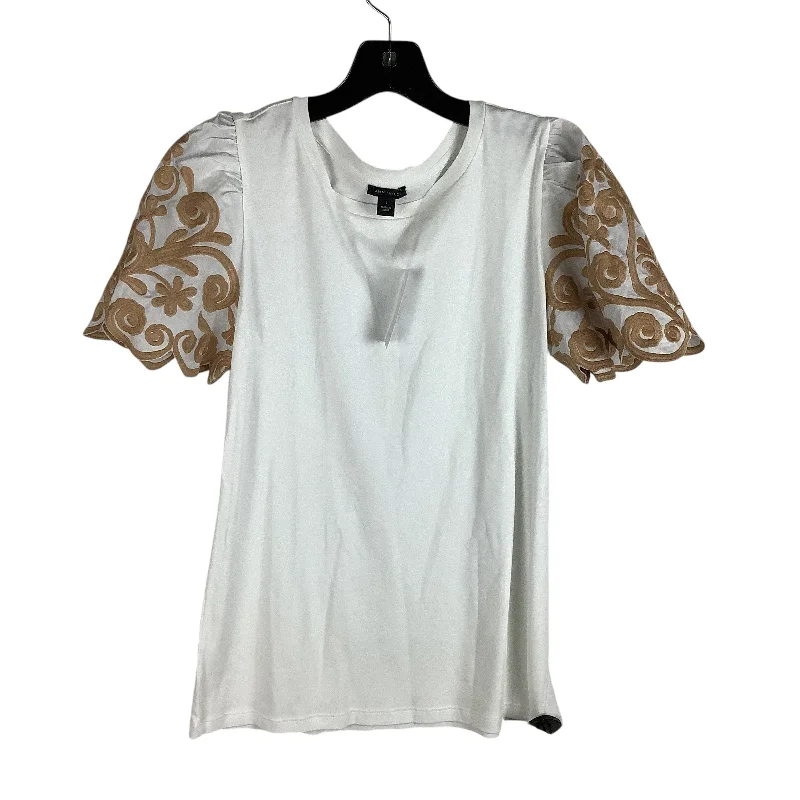 Top Short Sleeve By Ann Taylor In White, Size: S