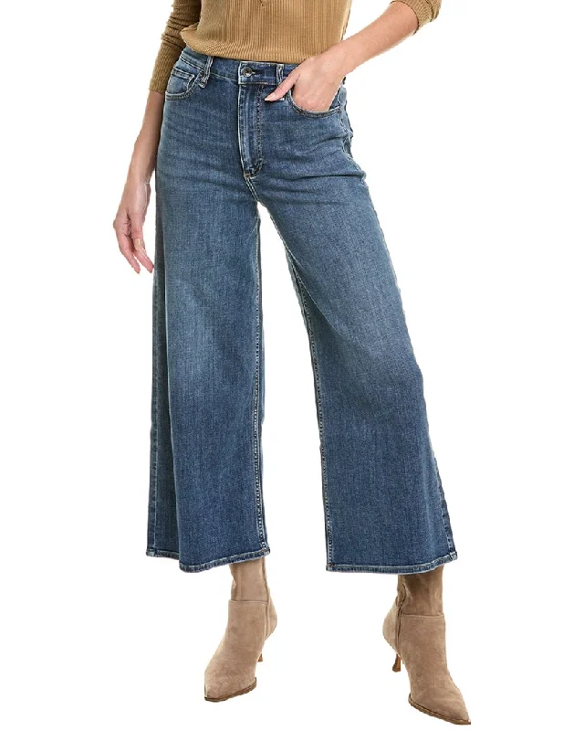 Women's Travel Outfit Set rag & bone Serena Medium Wash High-Rise Wide Leg Jean