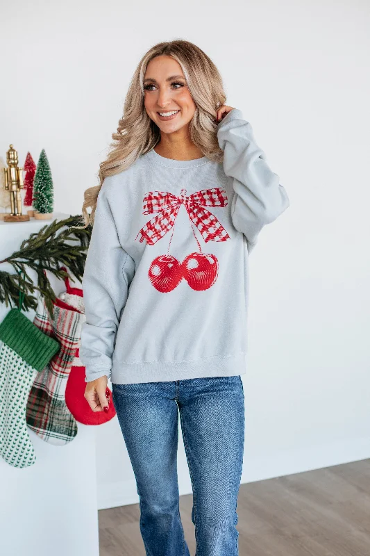 Women's Travel Outfit Set With A Cherry On Top Oversized Crewneck