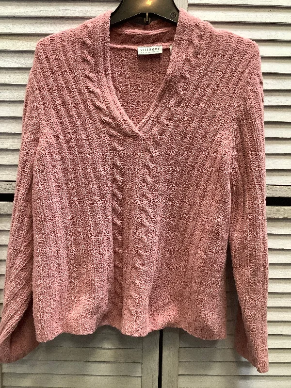 Sweater By Villager By Liz Claiborne In Pink, Size: Xl