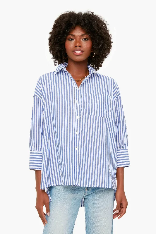 Women's Trendy Outfit Denim Stripe Adair Boyfriend Shirt