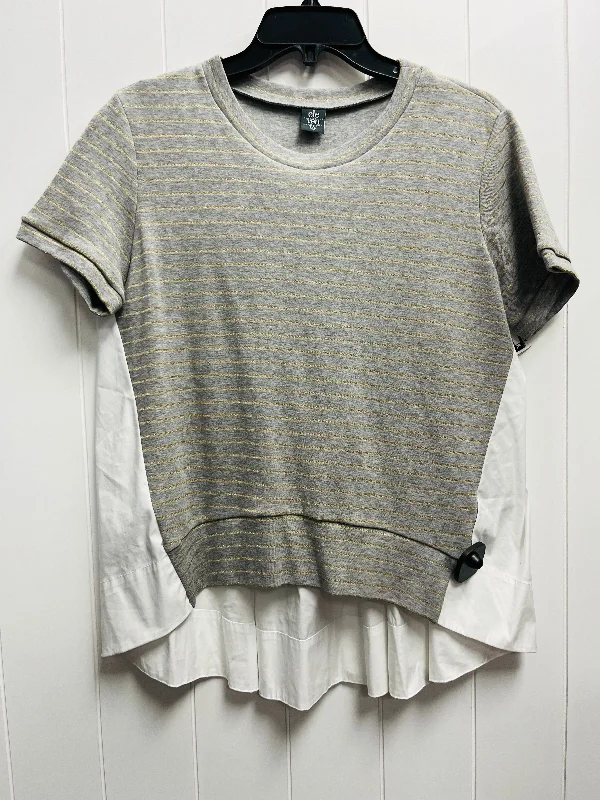 Top Short Sleeve By elennventy In Grey, Size: M