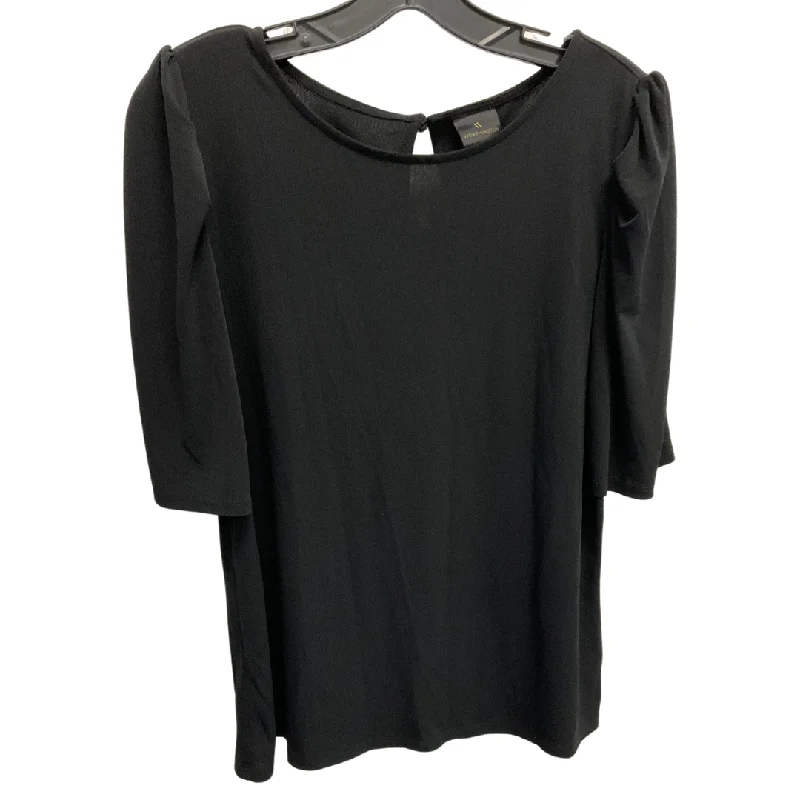 Top Short Sleeve By Worthington In Black, Size: L