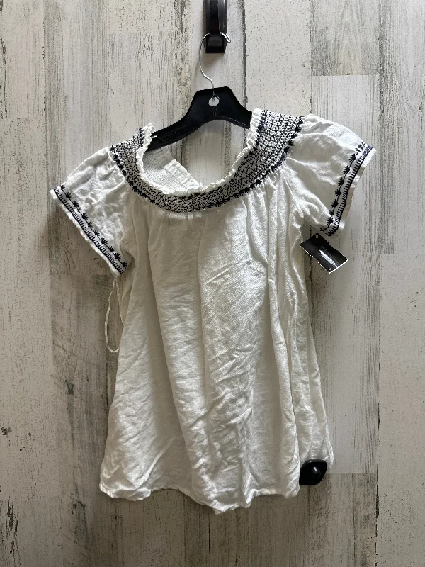 White Top Short Sleeve Ann Taylor, Size S