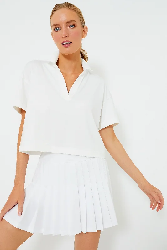 Women's Elegant Apparel White Cropped Caroline Polo