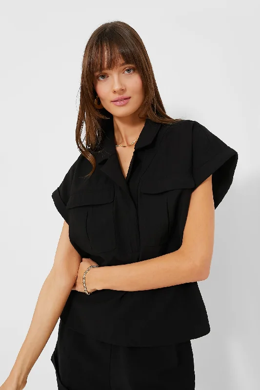 Women's Transitional Attire Black Scottie Shirt