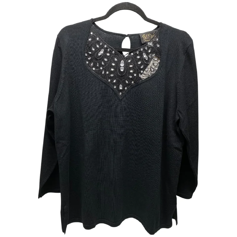 Sweater By Bob Mackie Qvc In Black, Size: L