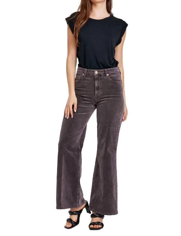 Stylish Women's Garments Fiona Cord High Rise Wide Leg Jeans In Espresso