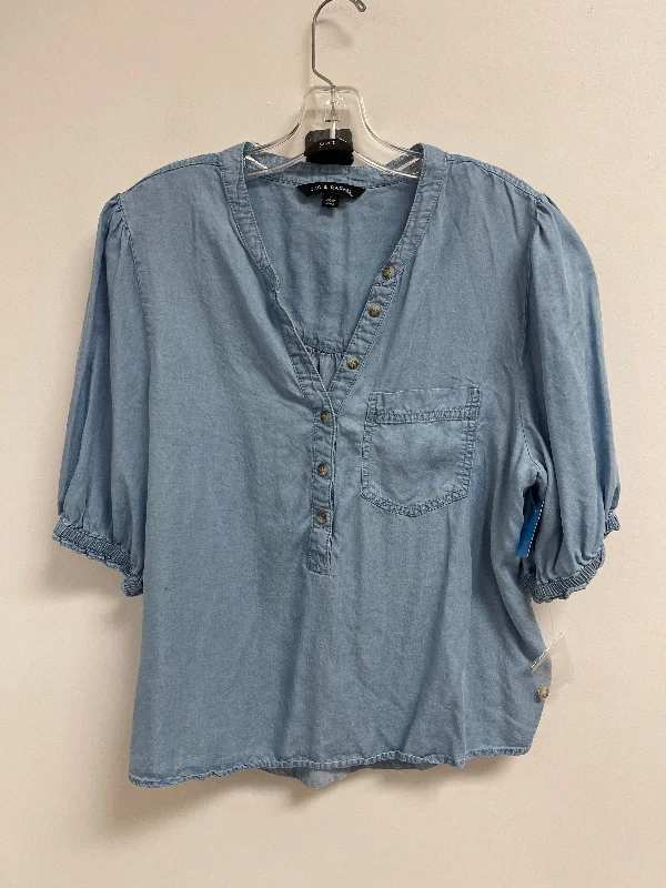 Top Short Sleeve By Zac And Rachel In Blue, Size: Xl