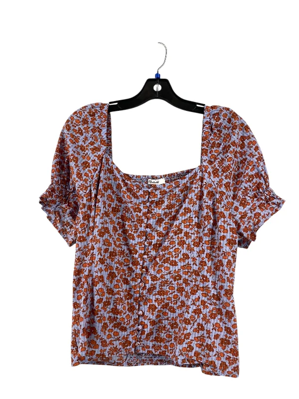 Top Short Sleeve By Madewell In Floral Print, Size: 14