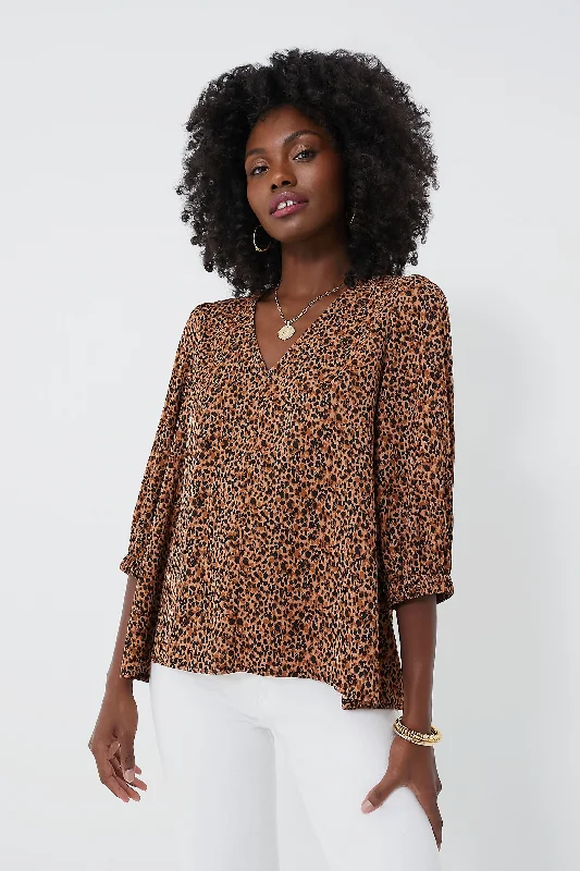 Women's Plus-Size Attire Leopard Hollis Top