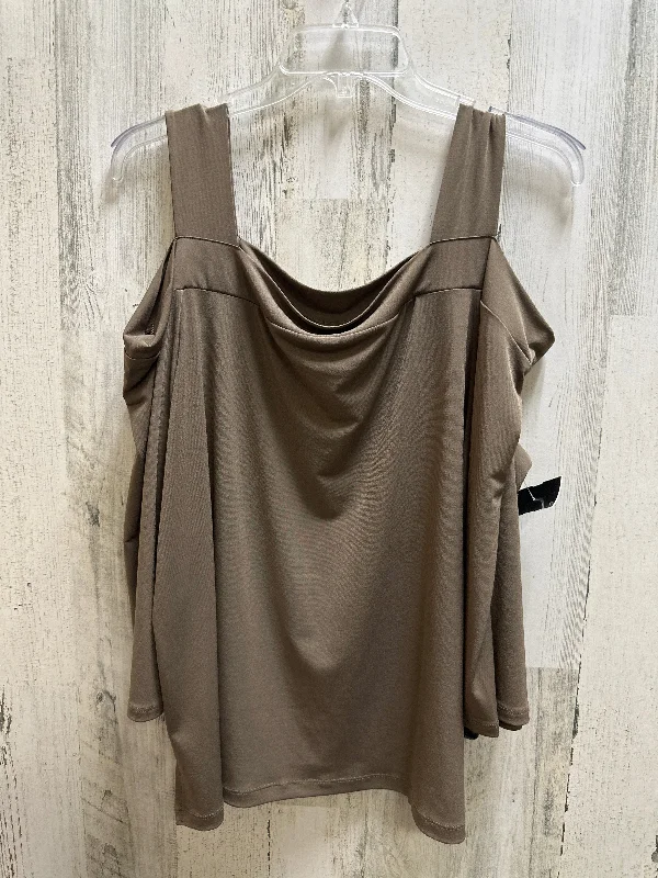 Brown Top Short Sleeve Chicos, Size 3