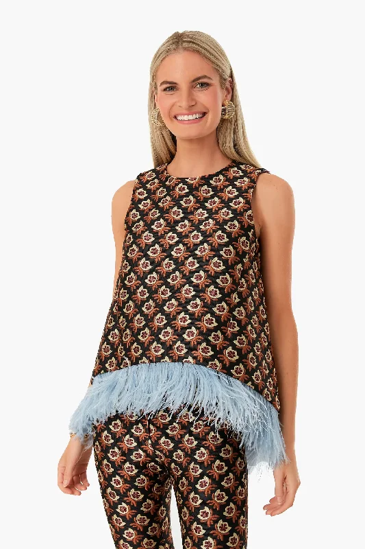 Casual Apparel For Women Jacquard Bella Feather La Scala Top