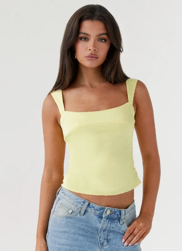 Women's Everyday Attire Lylah Satin Top - Yellow