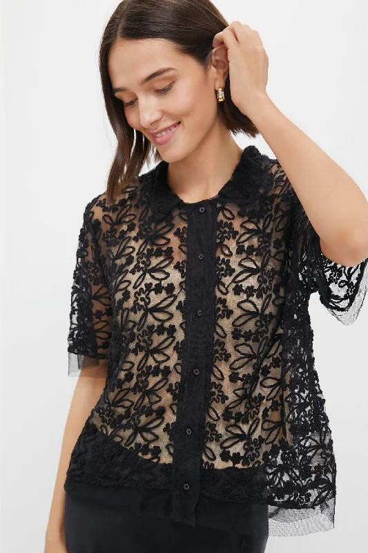 Timeless Women's Clothing Black The Cotillion Top