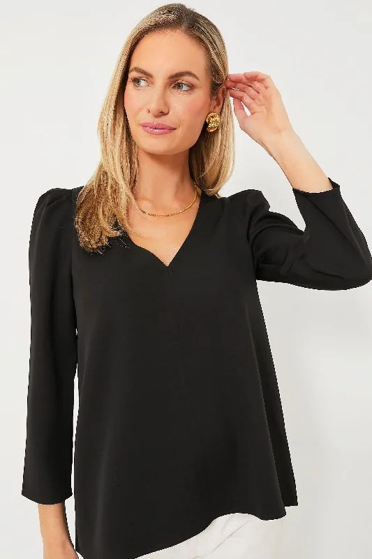 Fashionable Women's Casual Apparel Black Tetley Top