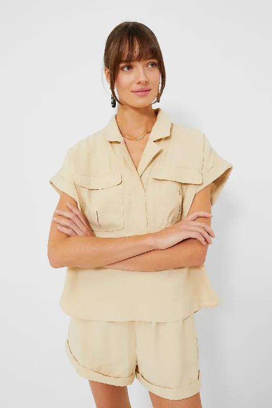 Women's Outerwear Garments Khaki Scottie Shirt