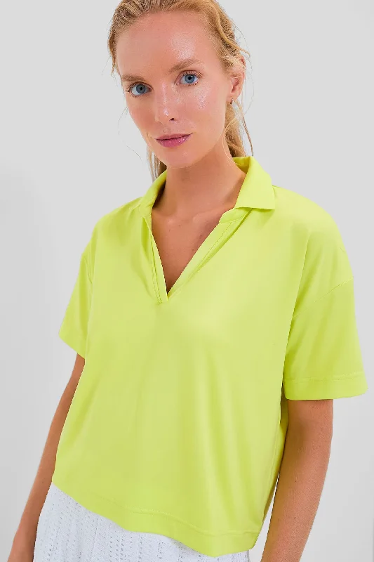 Women's Workout Clothing Citron Cropped Caroline Polo