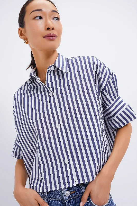 Modern Women's Clothes Indigo Off White Stripe Next Ex Shirt