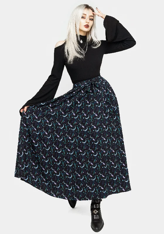 Women's Clothing For Travel Diana Moon Moth Midaxi Skirt