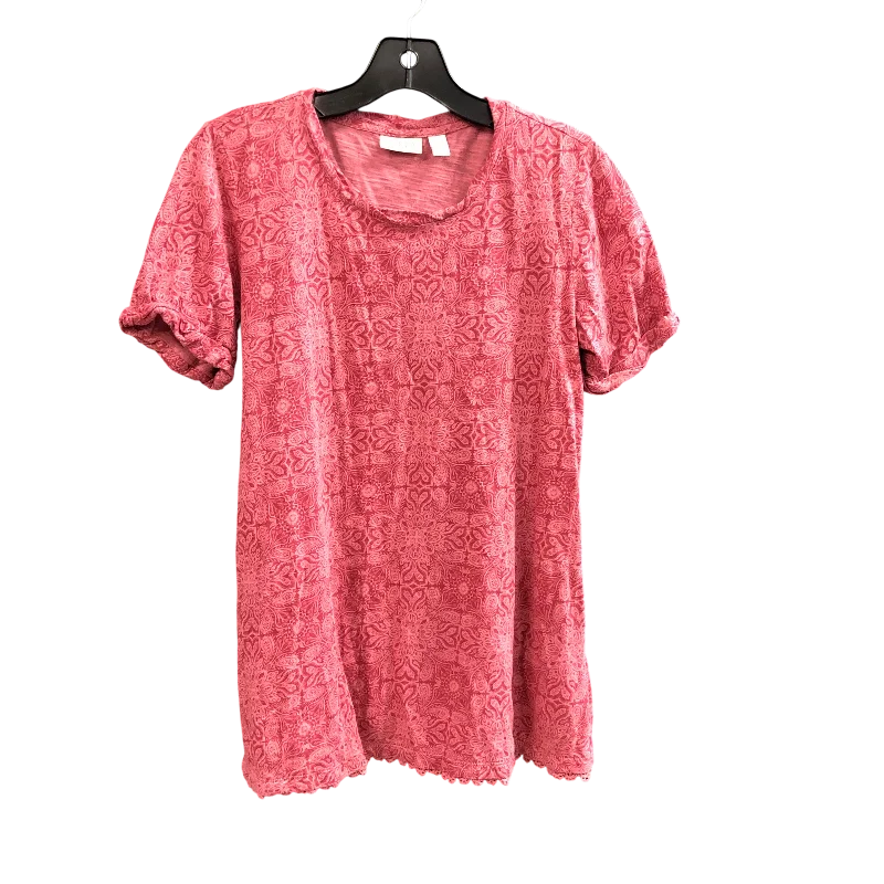 Top Short Sleeve By Logo In Pink, Size: S