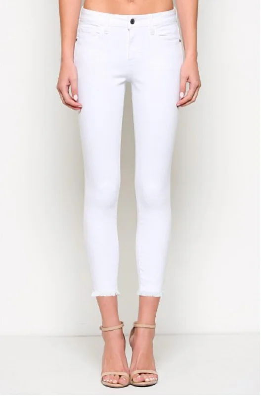 Women's Occasion Wear Clothes Mid Rise Skinny Jeans In White