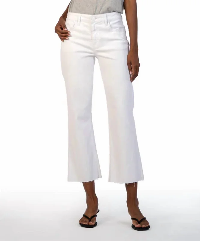 Women's Transitional Outfit Kelsey High Rise Ankle Flare Jean In Optic White