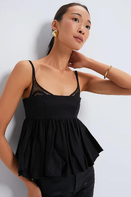 Women's Work Apparel Black Mimi Peplum Top