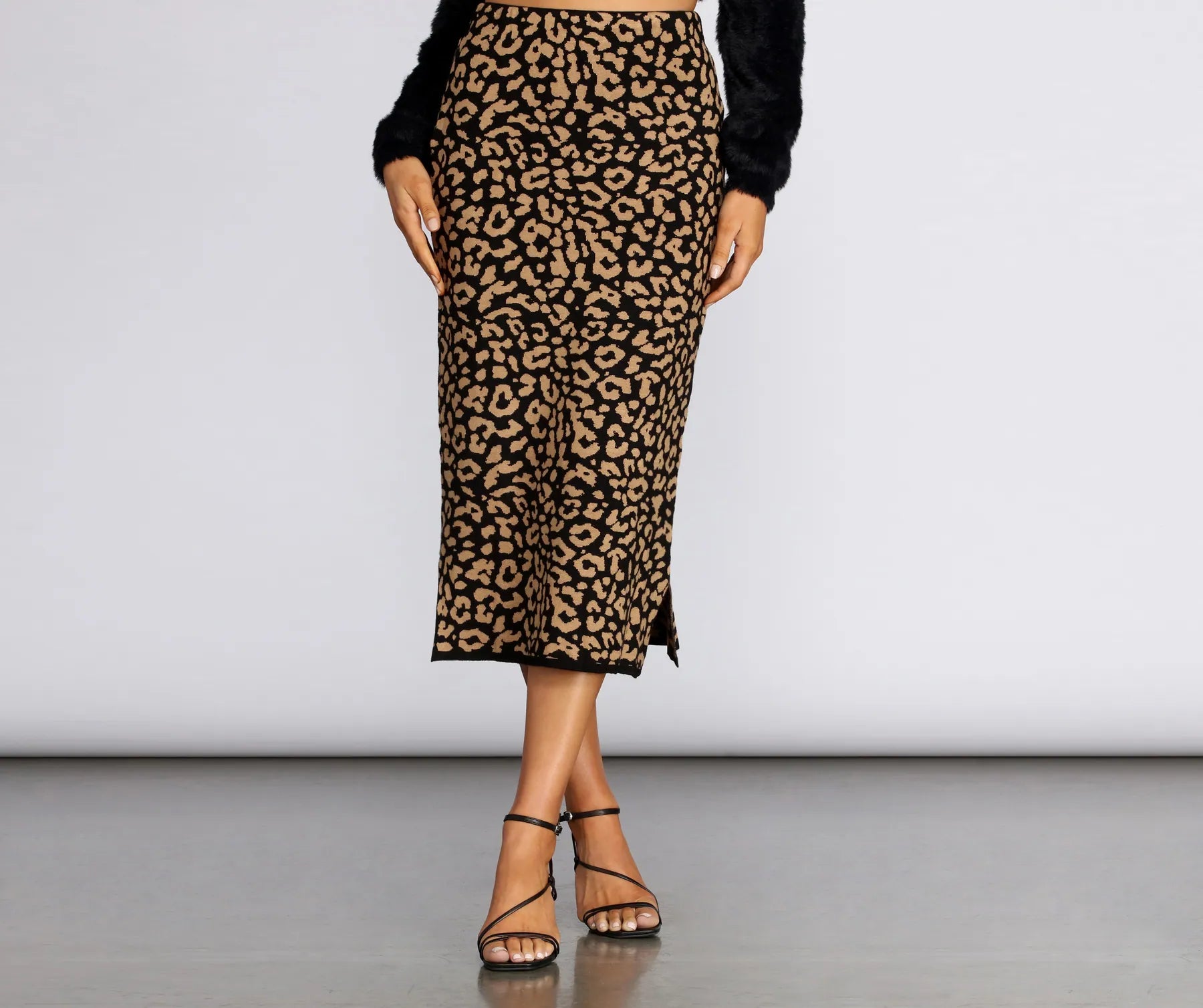 Timeless Women's Outfit Live For The Leopard Print Midi Skirt