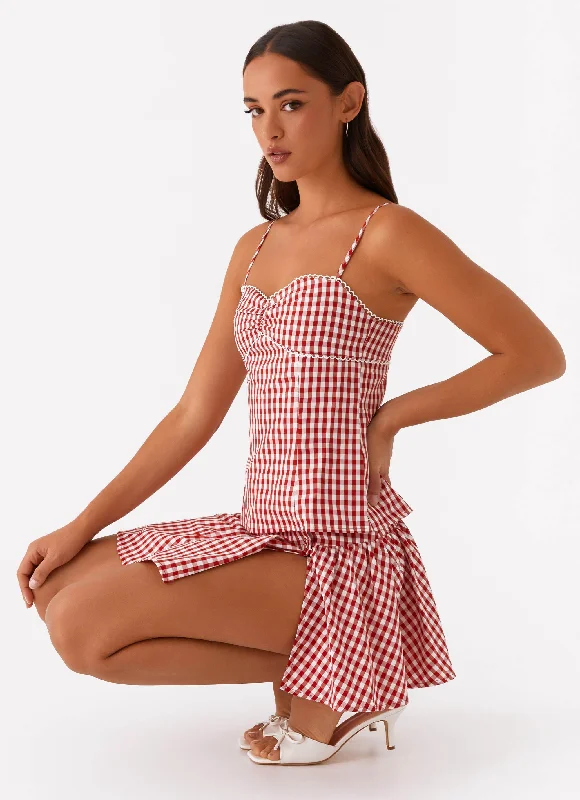 Women's Resort Attire Bellamy Top - Red Gingham