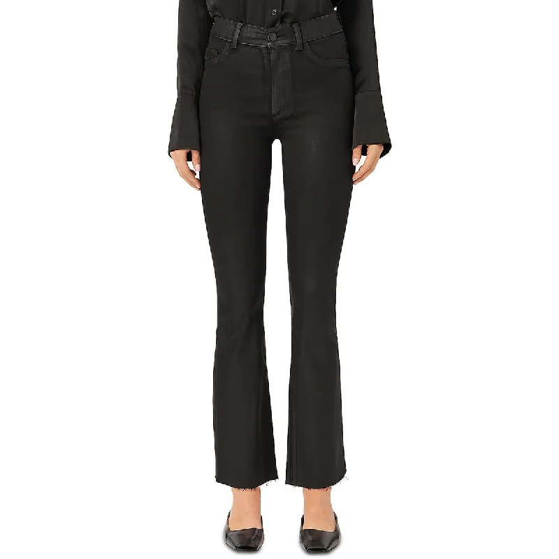 Women's Formal Event Attire Womens High Rise Coated Cropped Jeans