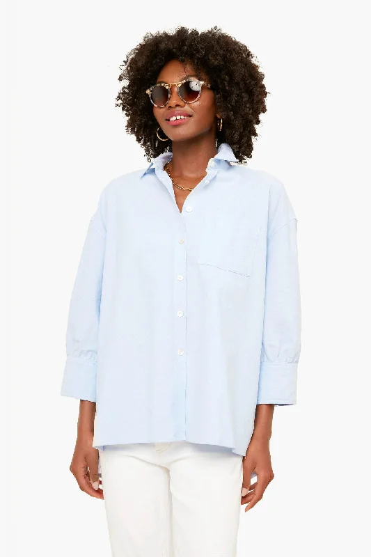 Casual Outfit For Women Blue Oxford Adair Boyfriend Shirt