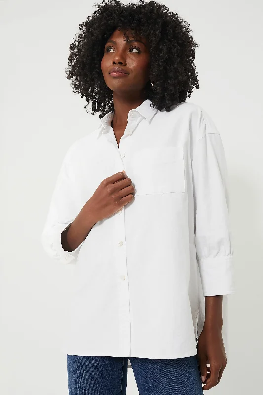 Sustainable Women's Clothes White Oxford Adair Boyfriend Shirt