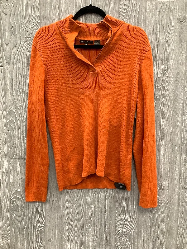 Sweater By Jeanne Pierre In Orange, Size: Xl