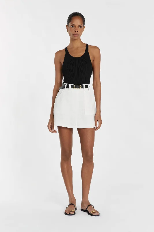 Women's Evening Clothing EVA OFF WHITE LINEN SKORT