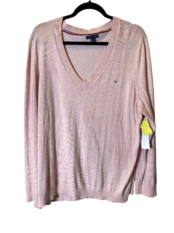 Sweater By Tommy Hilfiger In Pink, Size: Xxl