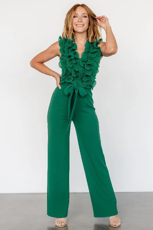 Women's Evening Apparel Tyra Ruffle Tank Jumpsuit | Green