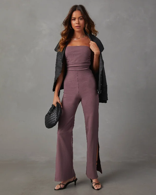 Women's Transitional Attire Deep In My Soul Strapless Knit Jumpsuit