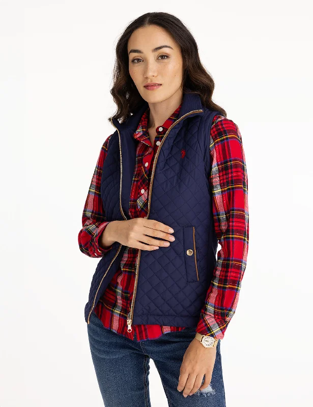 Women's Occasion Wear Apparel SIDE KNIT QUILTED VEST