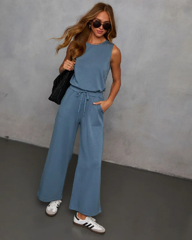 Women's Trendy Casual Clothes Rosella Wide Leg Drawstring Waist Jumpsuit