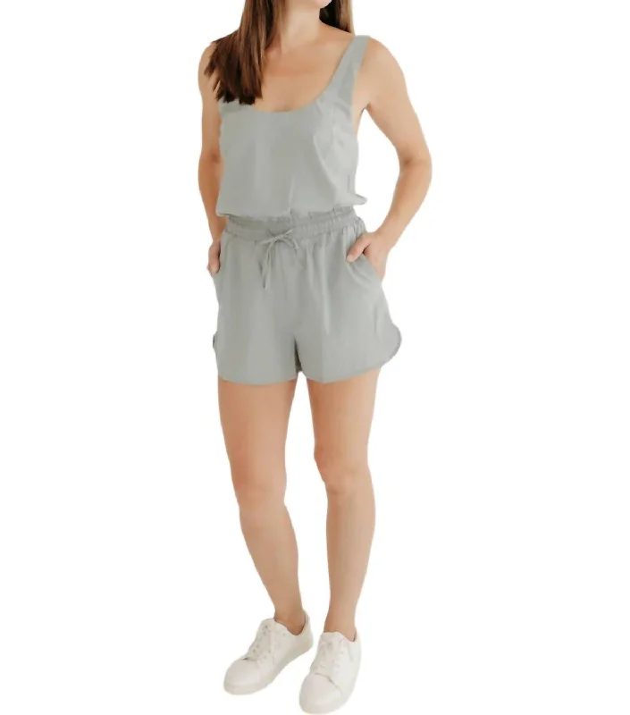 Women's Professional Attire Katie Athletic Romper In Grey Mint