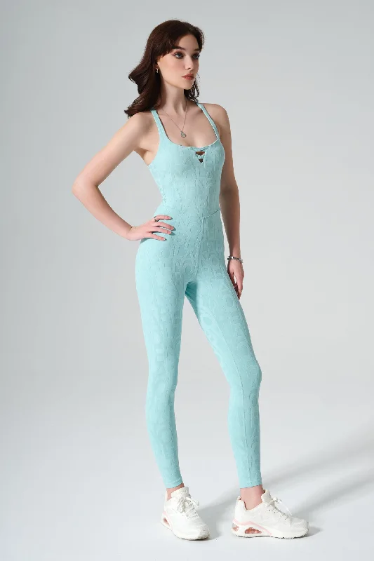 Comfortable Garments For Women Classic Risha 3D Jumpsuit - Aqua Green