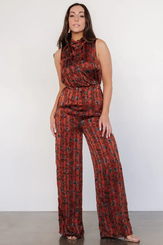 Women's Formal Clothes Suni Sleeveless Jumpsuit | Copper + Slate Floral